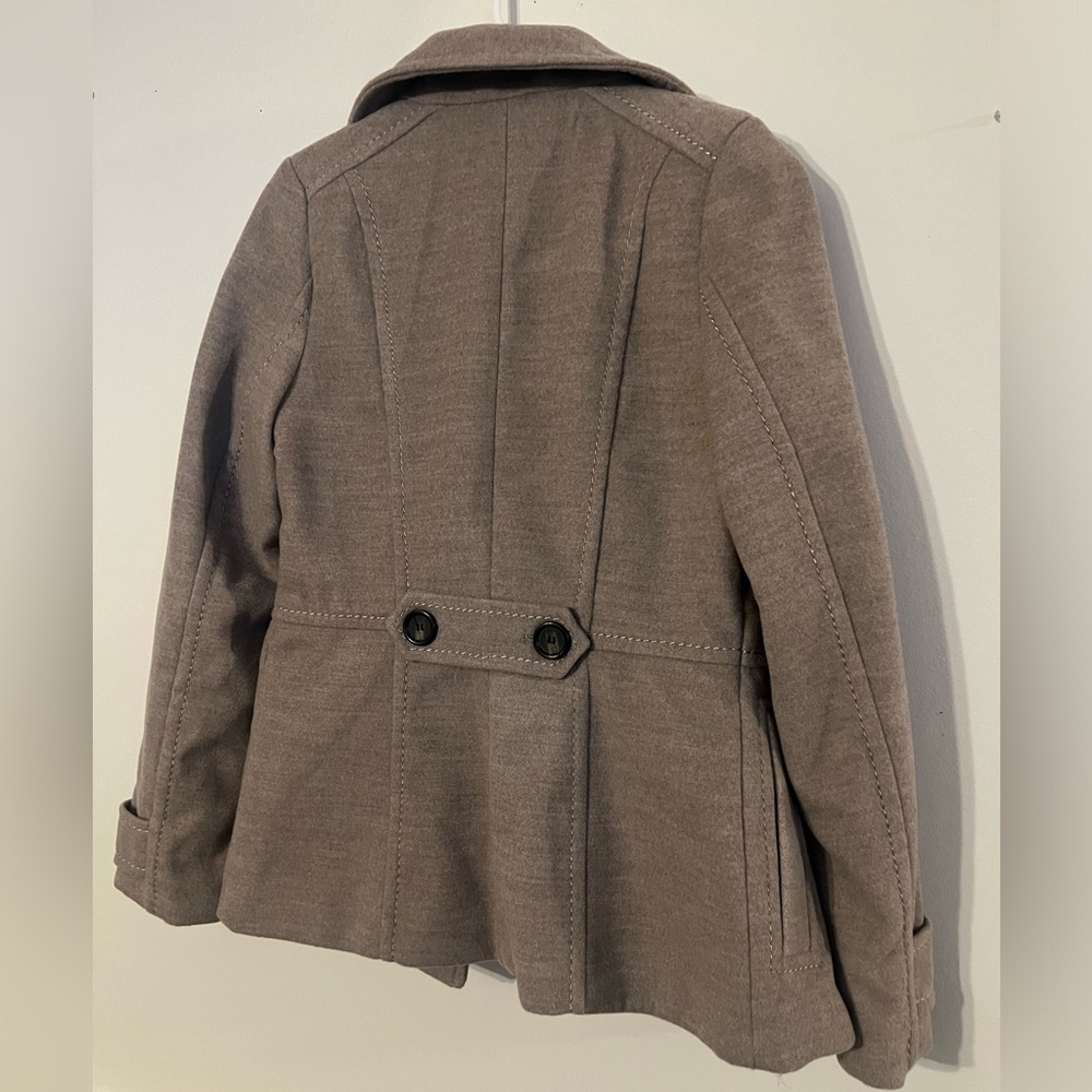 H&M Tan/Beige/Brown Double Breasted Jacket pea coat trench coat - Picture 3 of 5